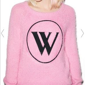 Wildfox white label pink sweater